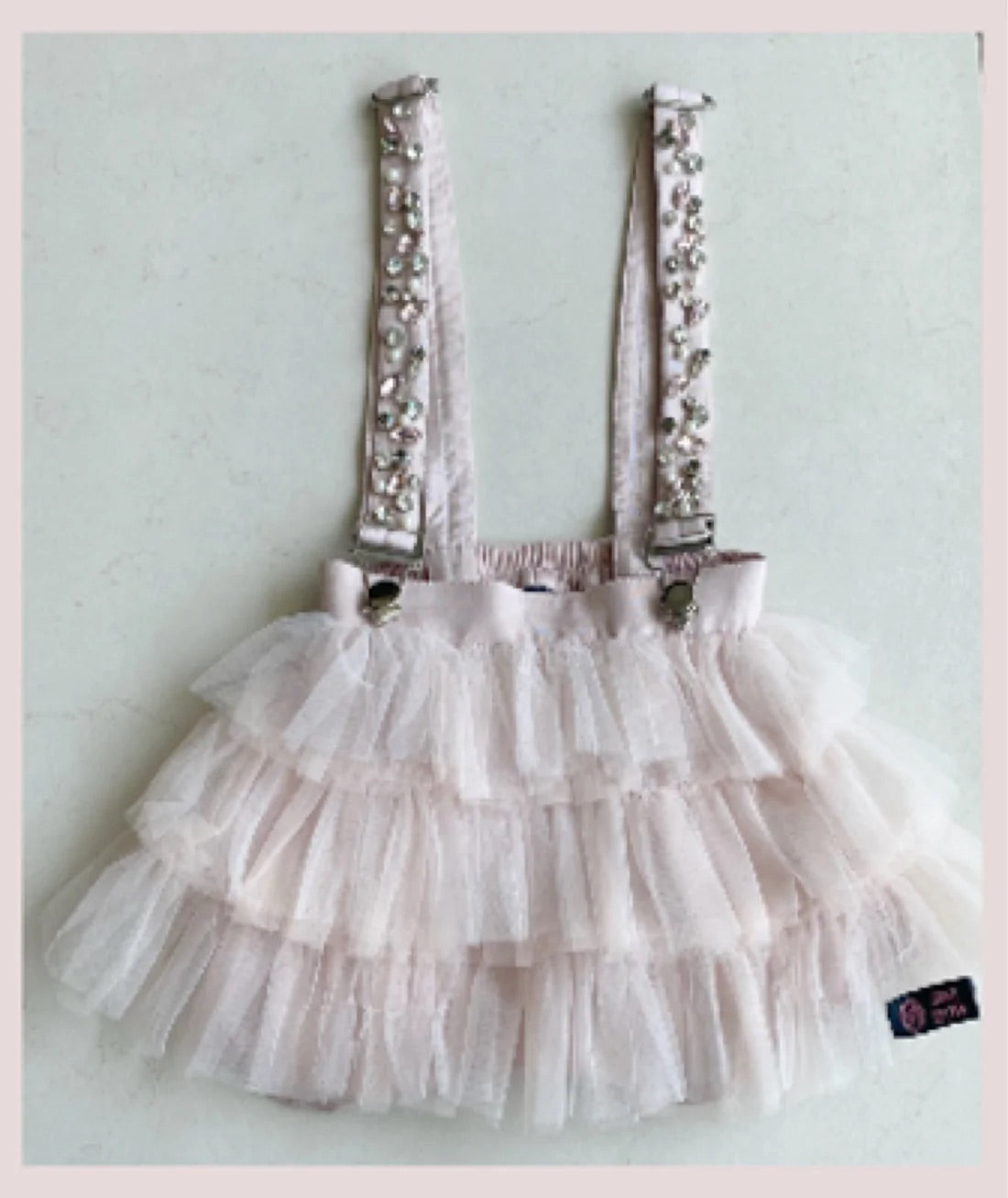 Hand Embellished Crystals Pinafore Tutu