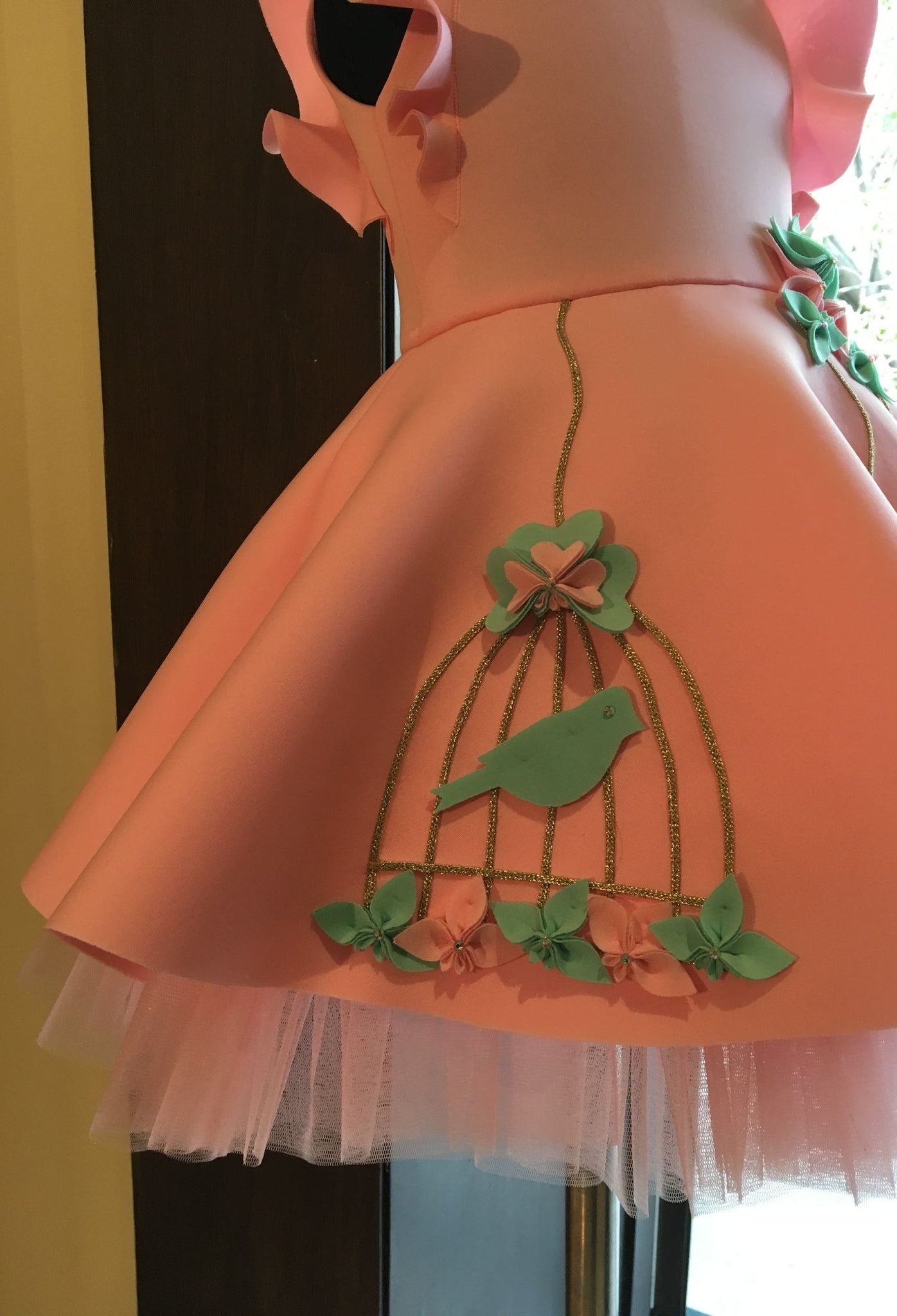 Bird Cage Dress With Net