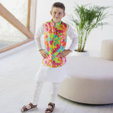 Maharaja Waistcoat - Lime Green Swirls