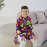 Imperial Kurta and Pajama Set - Purple peony