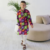 Imperial Kurta and Pajama Set - Purple peony