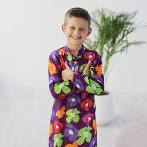 Imperial Kurta and Pajama Set - Purple peony