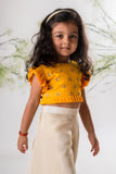 Yellow Embroidered Top With Beidge Palazzo Set