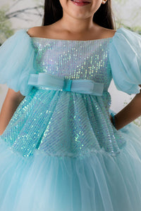 Powder Blue Sequins Dress