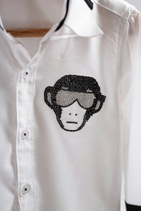 White And Black DJ Monkey Shirt