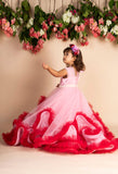 Pink Wine Trail Ruffled Gown