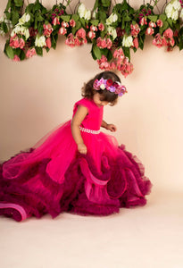 Hot Pink Wine Trail Gown