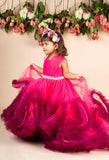 Hot Pink Wine Trail Gown