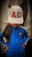 Kids White Cap  Red Initials