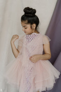 Hand Embroidered Ruffled and Frilled Dress