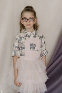 “Whatever” Embroidered and Hand Enhanced Pinafore Tutu