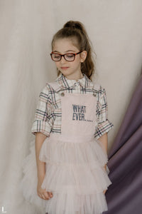 “Whatever” Embroidered and Hand Enhanced Pinafore Tutu