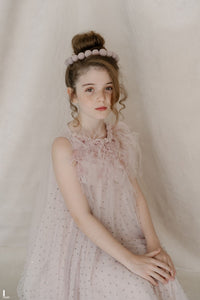 Hand Embroidered Feathery Roses Dress