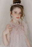 Hand Embroidered Feathery Roses Dress