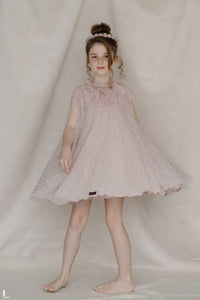 Hand Embroidered Feathery Roses Dress