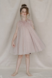 Hand Embroidered Feathery Roses Dress