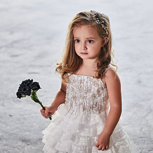 White Tasseled Frill Dress