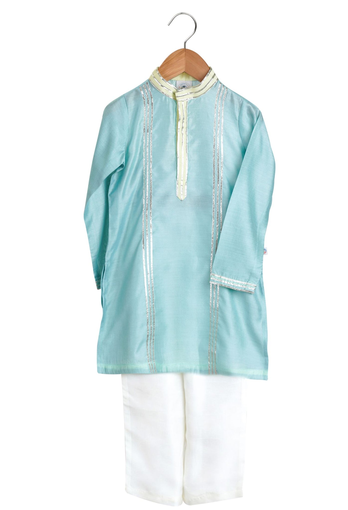 Turq Gota Work Kurta