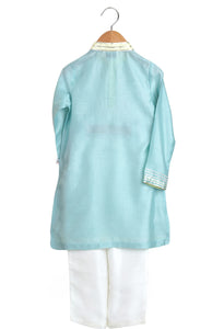 Turq Gota Work Kurta