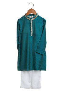 Beaten Gold Teal Kurta