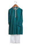 Beaten Gold Teal Kurta