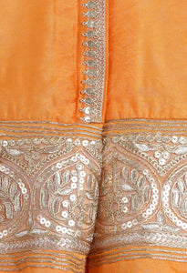 Saffron Beaten Gold Peplum And Flared Palazzo