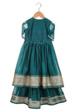 Beaten Gold Teal Lehnga