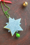 Christmas Star Of Bethelem Necklace Silver Green