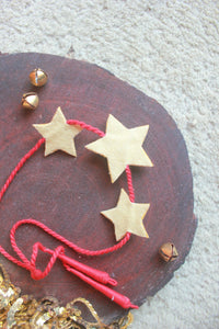 Santa's Starry Nights Christmas Necklace Red Gold