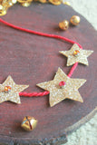 Santa's Starry Nights Christmas Necklace Red Gold