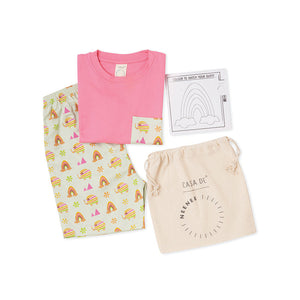 Elephant Dark Pink Round Neck Half Sleeves Shorts Set