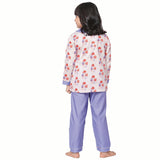 Mushroom Printed Peter Pan Collar Top Full Sleeve And Pyjama set