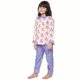 Mushroom Printed Peter Pan Collar Top Full Sleeve And Pyjama set