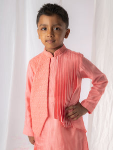 Peach Chinkenkari Kurta