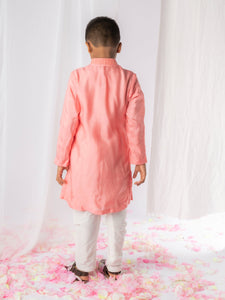 Peach Chinkenkari Kurta