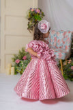 Pink Sequins Ruffle Sequnce Cu