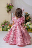 Pink Sequins Ruffle Sequnce Cu