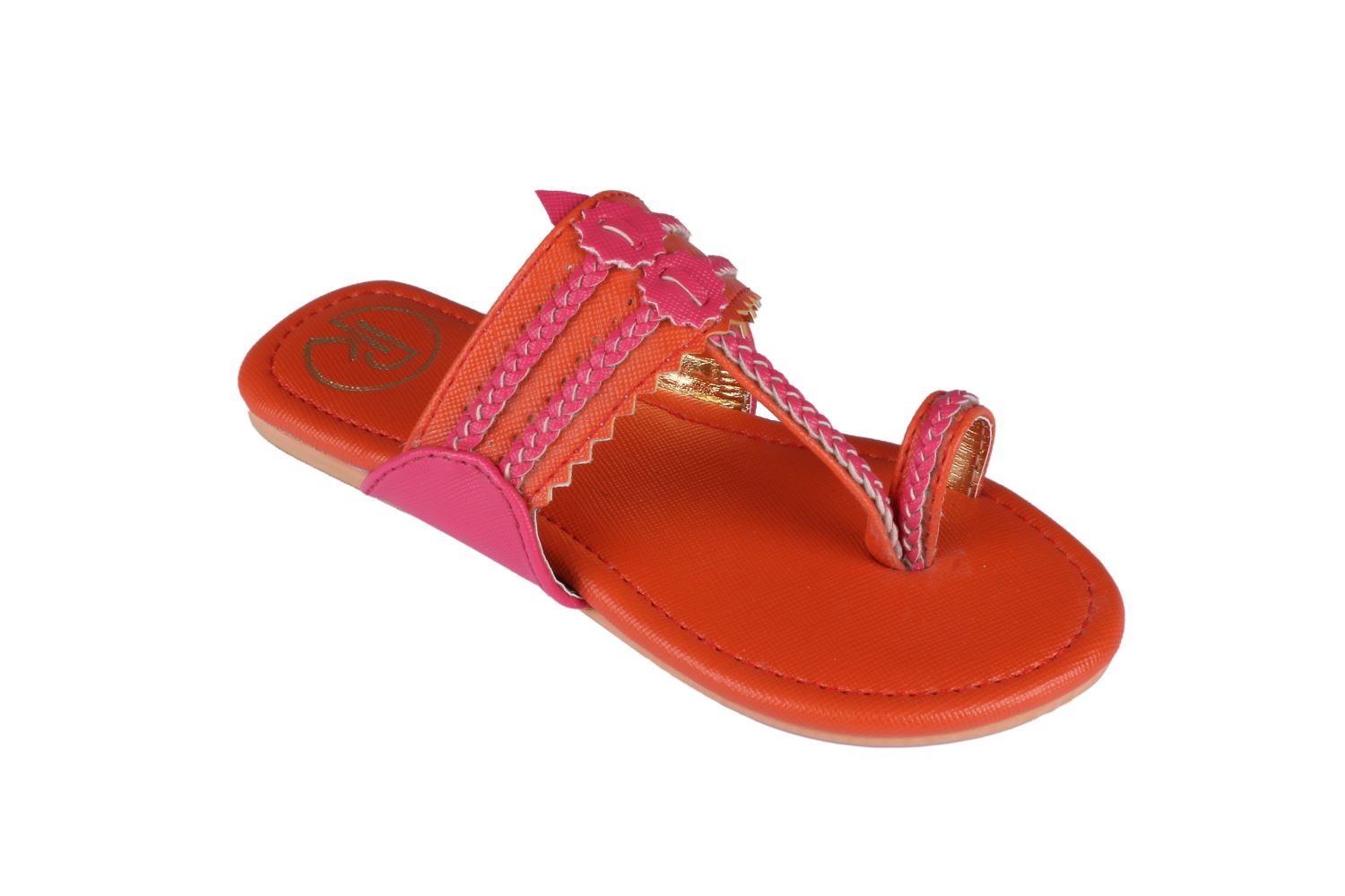 Orange & Pink  Two Tone Kolhapuri