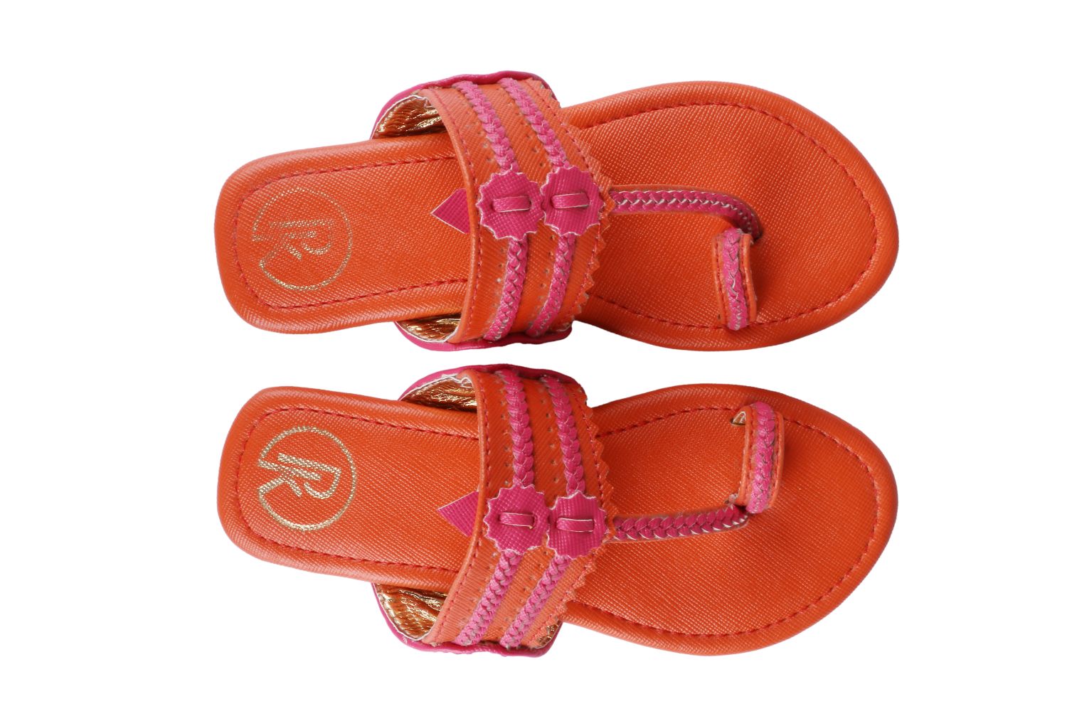 Orange & Pink  Two Tone Kolhapuri