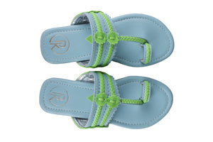 Green & Blue Two Tone Kolhapuri