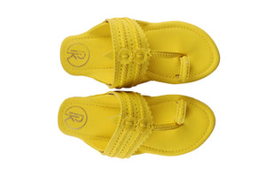 Neon Yellow Plain Kolhapuri