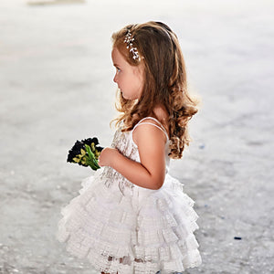 White Tasseled Frill Dress