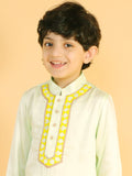 PASTEL GREEN KURTA WITH NECH AMBROIDERY AND SHALWAR