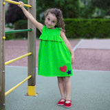 Tinkerbell Dress (Neon Green And Tiny Flowers)