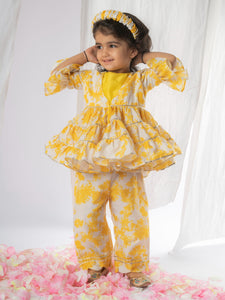 Yellow Printed Pant Set