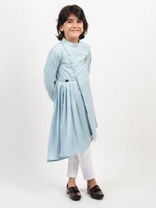 AQUA PLEATED KURTA SET