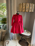 Suede Velvet Coat Red