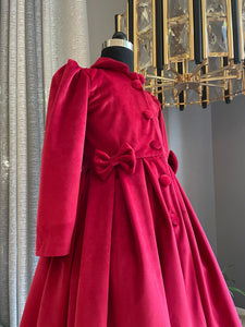 Suede Velvet Coat Red