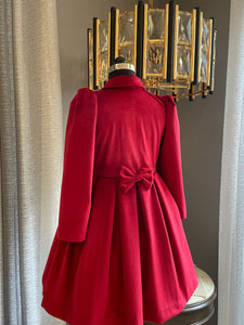 Suede Velvet Coat Red