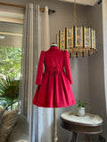 Suede Velvet Coat Red